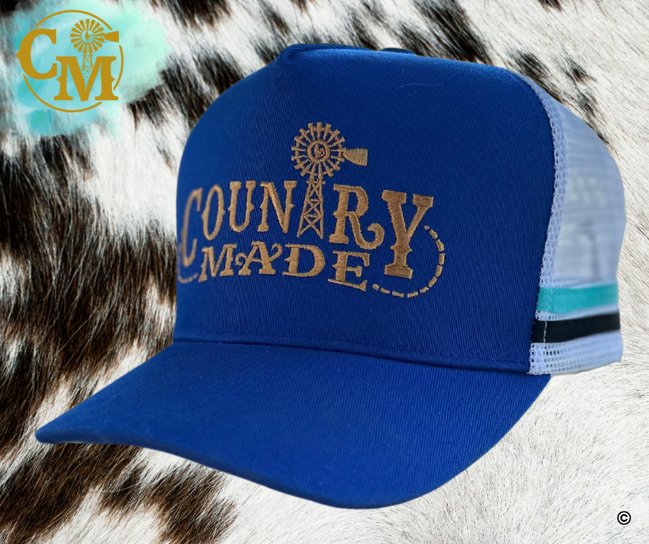 Trucker Cap Country Made White, blue, gold